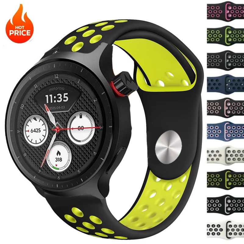 Motorola Smartwatch Accessories - Tali Dua Warna Bernapas 20Mm 22Mm