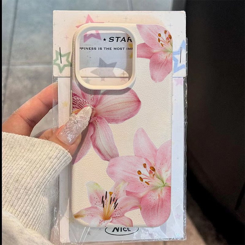Samsung Galaxy S24 - Casing Ponsel Tekstur Pink Lily Lychee