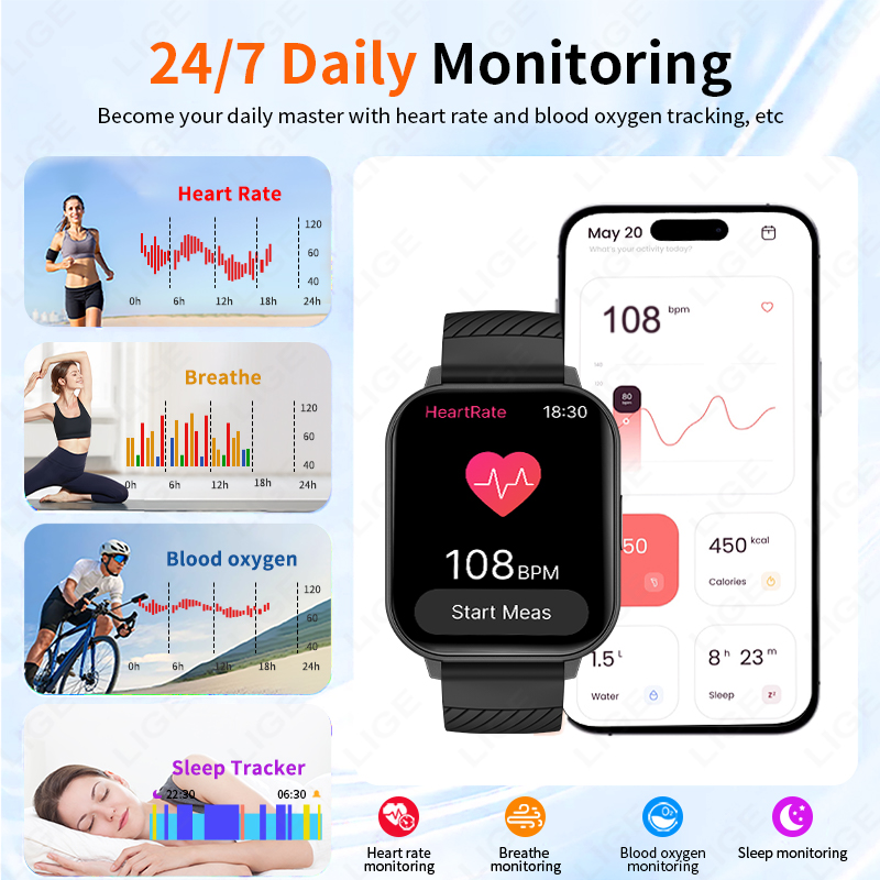 LIGE 2026 Jam Tangan Pintar Ba - Smartwatch Face ulasan dan harga