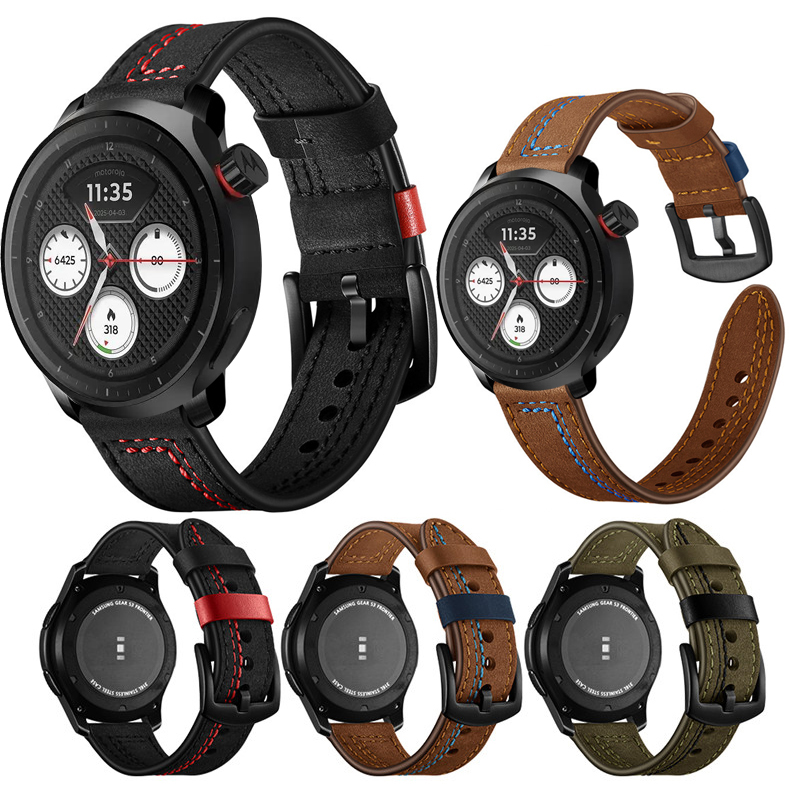 Tali Jam Tangan Kulit untuk Mo - Motorola Smartwatch Accessories ulasan dan harga