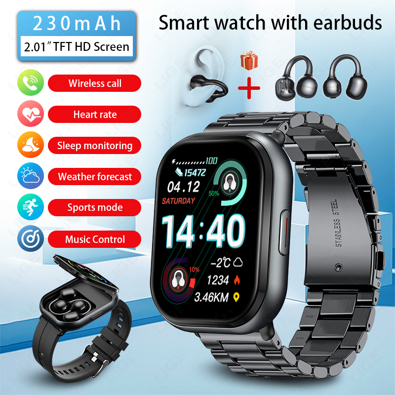 LIGE Jam Tangan Pintar Headpho - Smartwatch Face ulasan dan harga